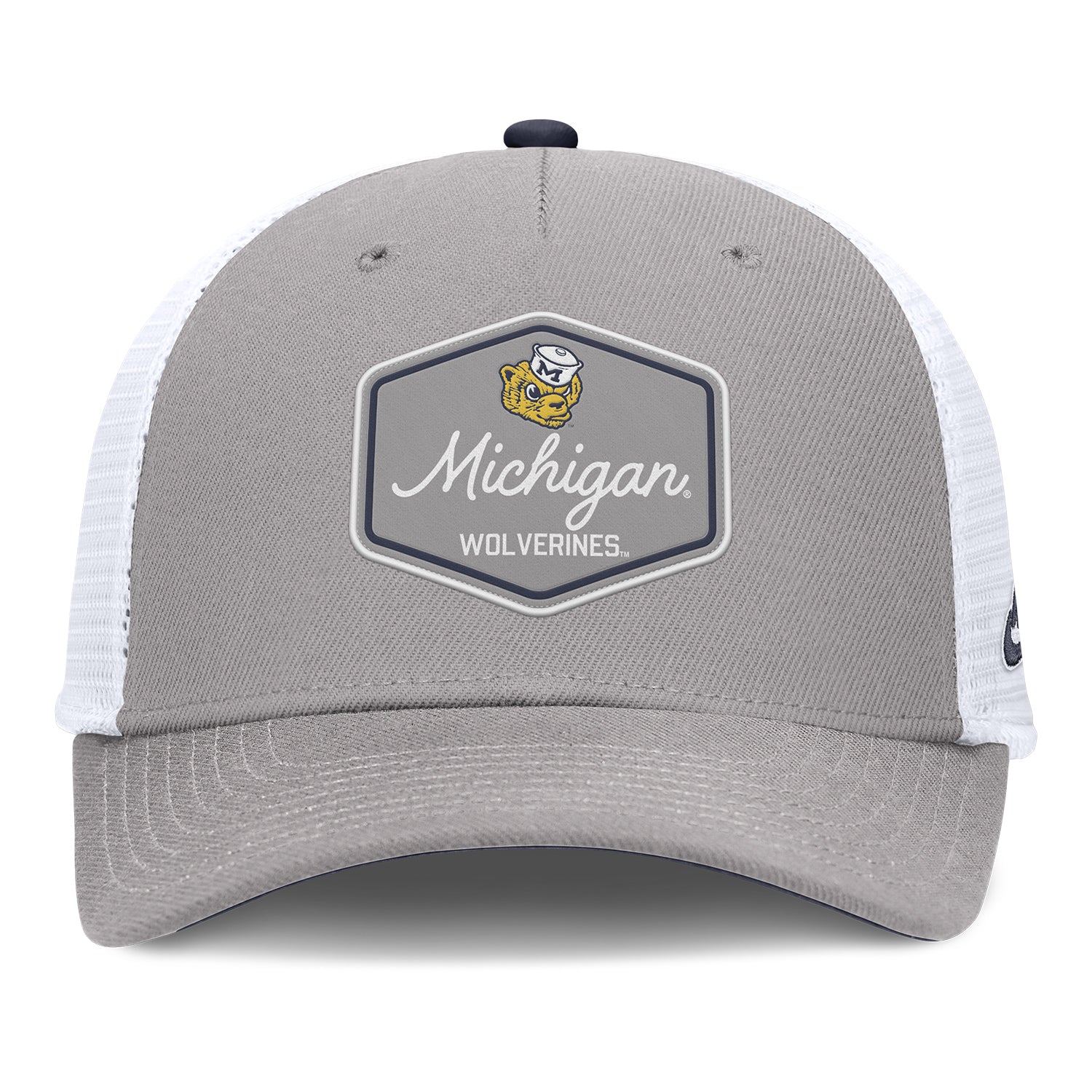 Michigan Wolverines Nike Grey Legacy Trucker Hat - Front View