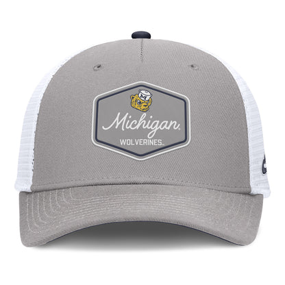 Michigan Wolverines Nike Grey Legacy Trucker Hat - Front View