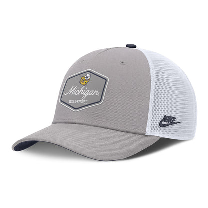 Michigan Wolverines Nike Grey Legacy Trucker Hat - Front Left View