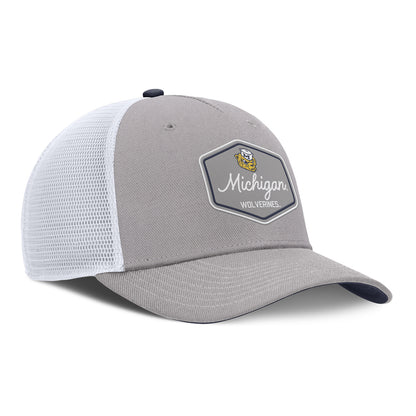 Michigan Wolverines Nike Grey Legacy Trucker Hat - Front Right View