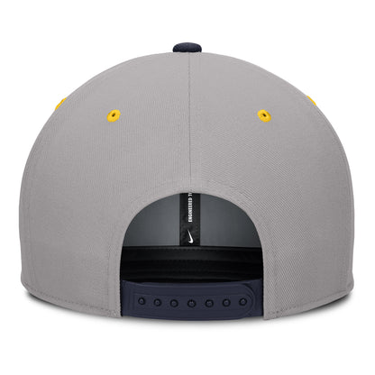 Michigan Wolverines Nike Navy and Grey Snapback Pro Legacy Hat - Back View