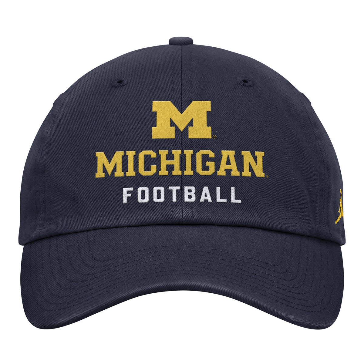 Michigan Wolverines Nike Jordan Unstructured Adjustable Football Club Hat In Navy - Front View