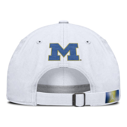 Michigan Wolverines Nike White Club Unstructured Adjustable Hat - Back View