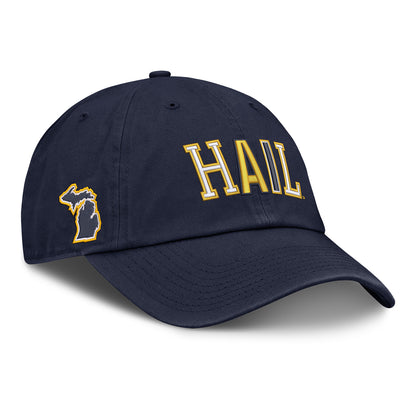 Michigan Wolverines Nike Navy Club Unstructured Adjustable Hail Hat - Front View