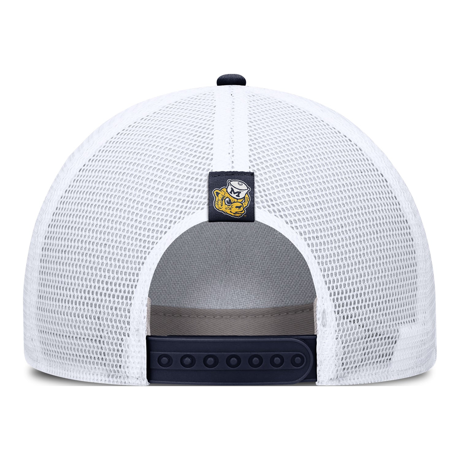 Michigan Wolverines Nike Grey Hail Structured Trucker Hat - Back View