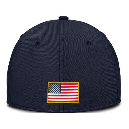 Michigan Wolverines Nike Navy Coaches Dri-Fit Structured Swooshflex Hat - Back View