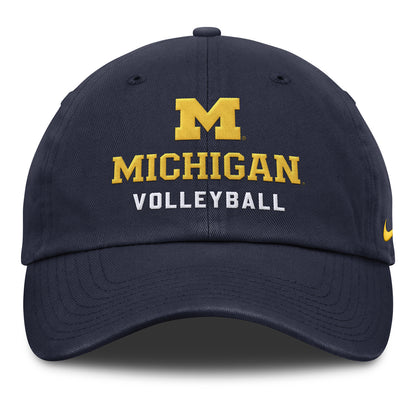 Michigan Wolverines Nike Adjustable Volleyball Team Cap In Navy - Front View