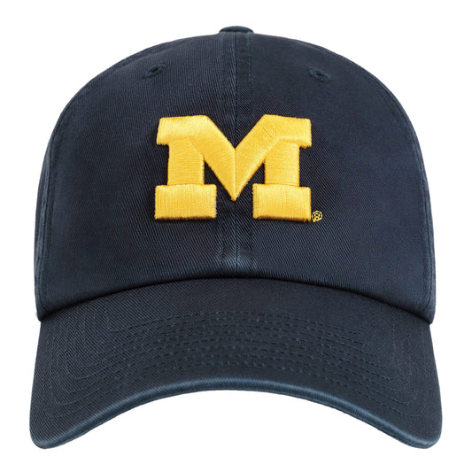 Michigan Wolverines Madhappy Ribbon Navy Clean-Up Hat - Front View