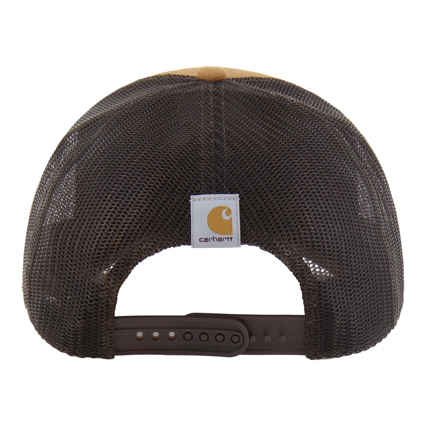 Michigan Wolverines Carhartt Brown Block M Trucker Hat