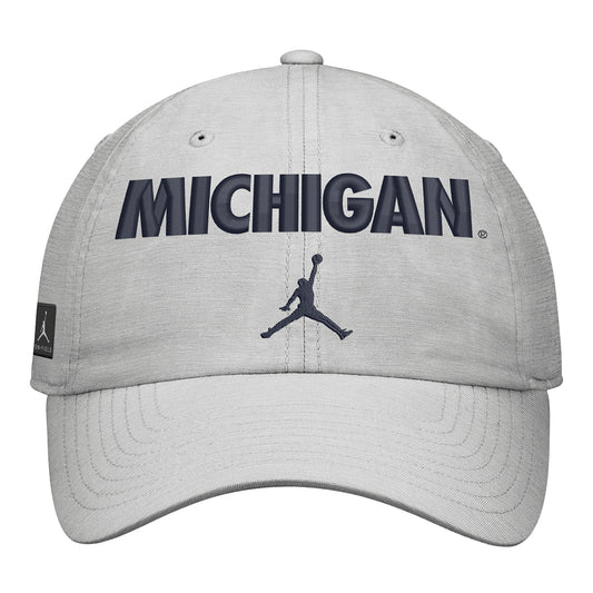 Michigan Wolverines Jordan Grey Club Practice Adjustable Hat - Front View