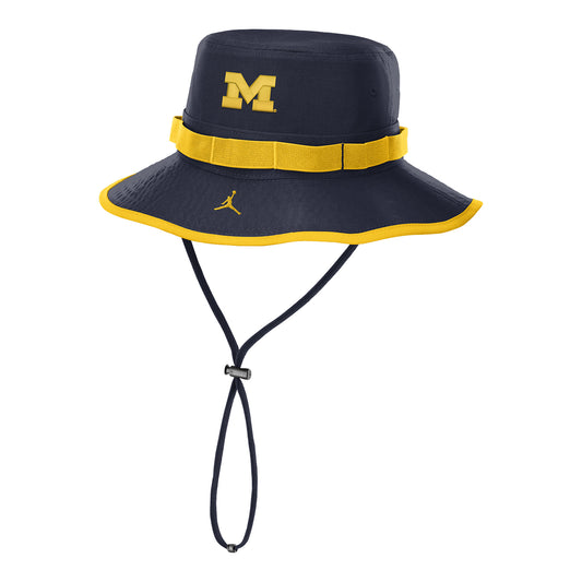 Michigan Wolverines Jordan Navy Apex Boonie Bucket Hat - Front View