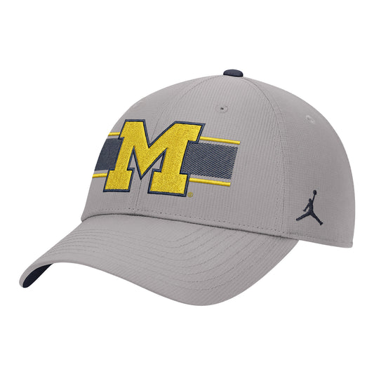 Michigan Wolverines Jordan Grey Stripe Adjustable Hat
