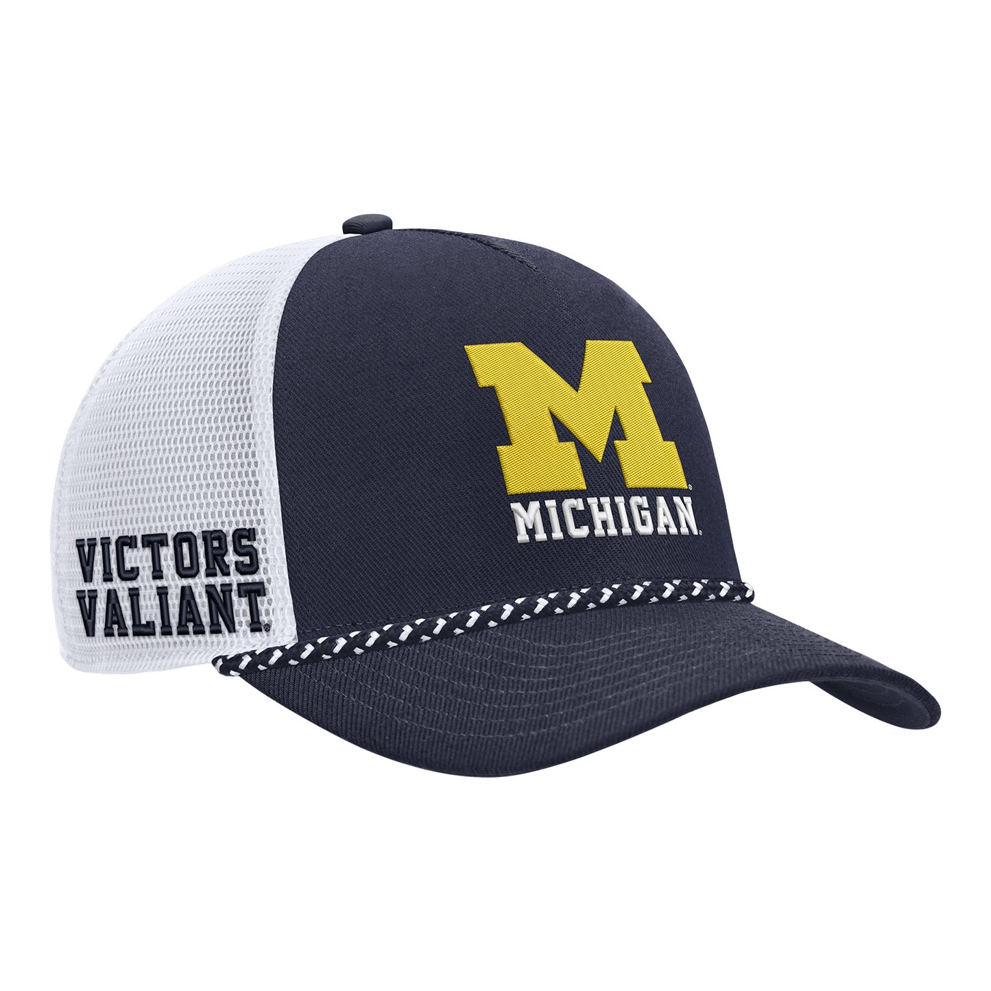 Michigan Wolverines Jordan Navy & White Rope Adjustable Hat - Front View