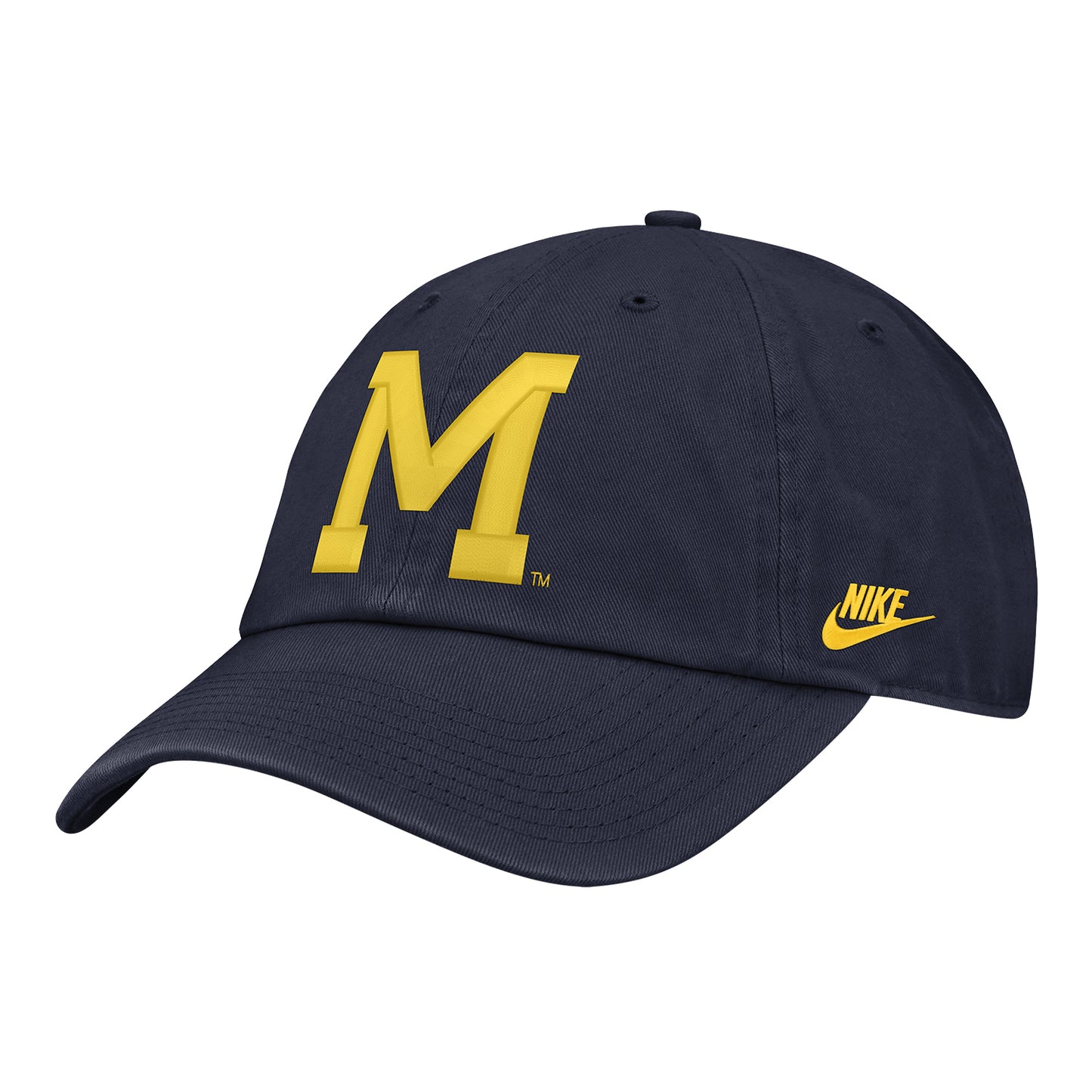 Michigan Wolverines Nike Navy Thin M Adjustable Hat - Front View