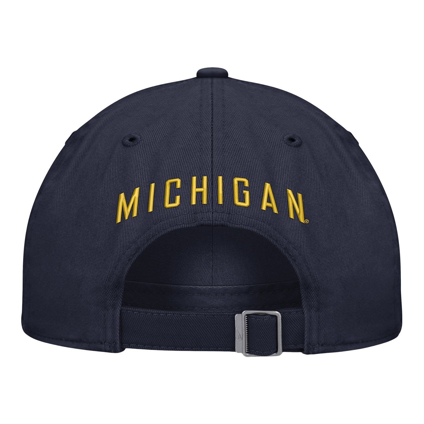 Michigan Wolverines Nike Navy Thin M Adjustable Hat - Back View