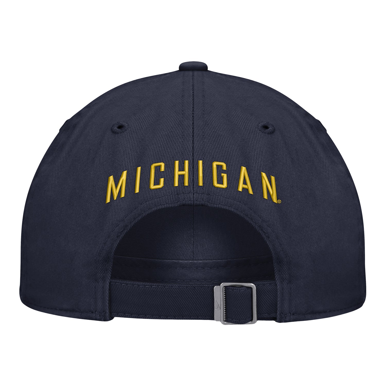 Michigan Wolverines Nike Navy Thin M Adjustable Hat - Back View