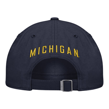 Michigan Wolverines Nike Navy Thin M Adjustable Hat - Back View