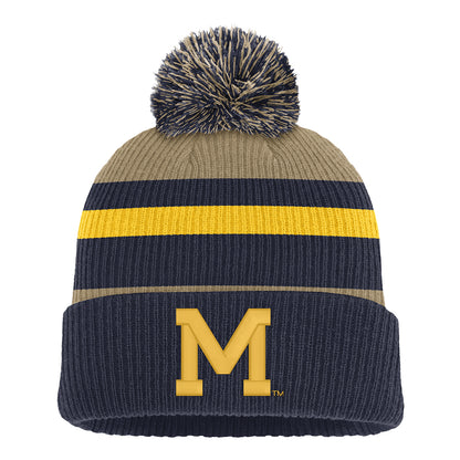Michigan Wolverines Nike Navy Throwback Stripe Beanie