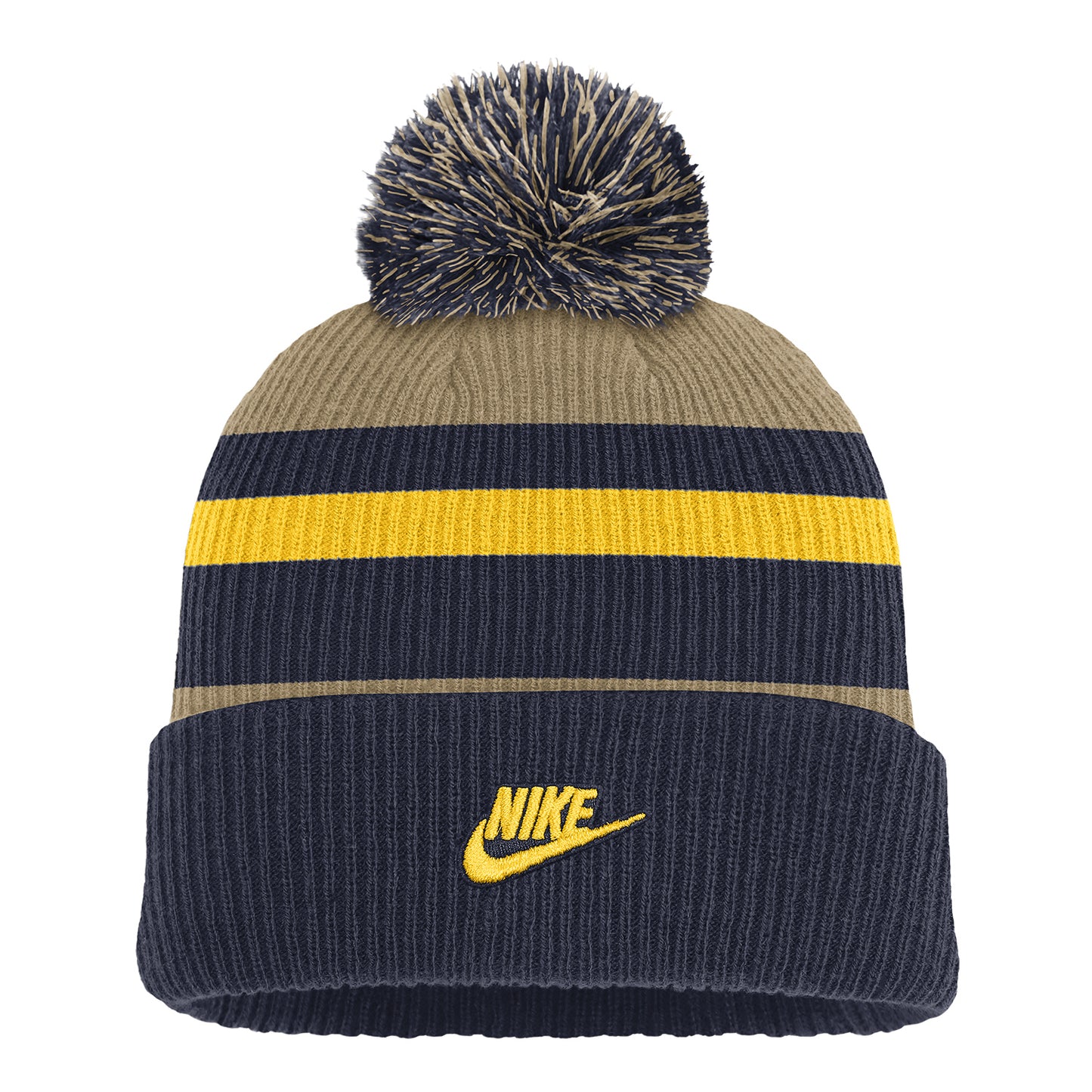 Michigan Wolverines Nike Navy Throwback Stripe Beanie