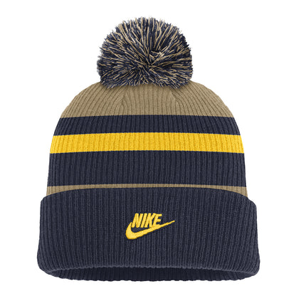 Michigan Wolverines Nike Navy Throwback Stripe Beanie