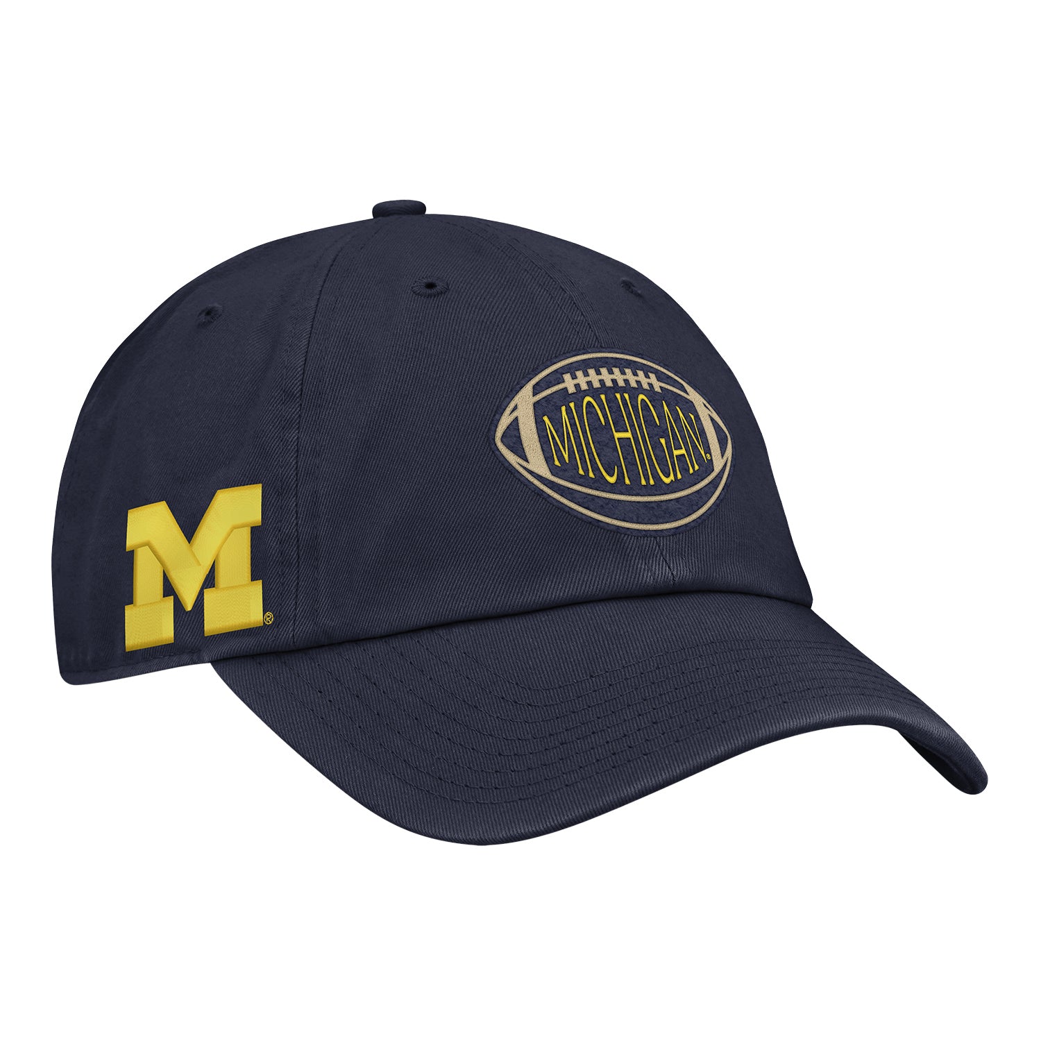 Michigan Wolverines Jordan Navy Football Loop Adjustable Hat - Front View