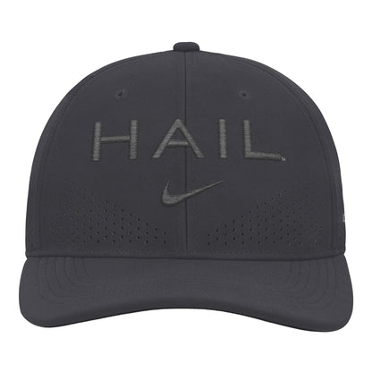Michigan Wolverines Nike Black Tonal Hail Adjustable Snap Hat - Front View