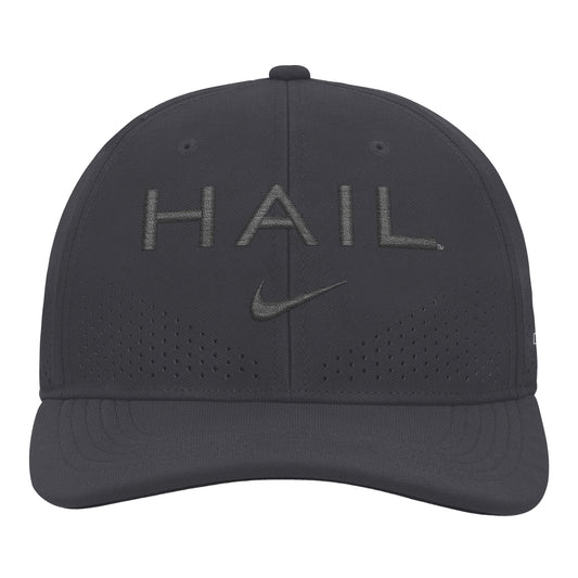 Michigan Wolverines Nike Black Tonal Hail Adjustable Snap Hat - Front View