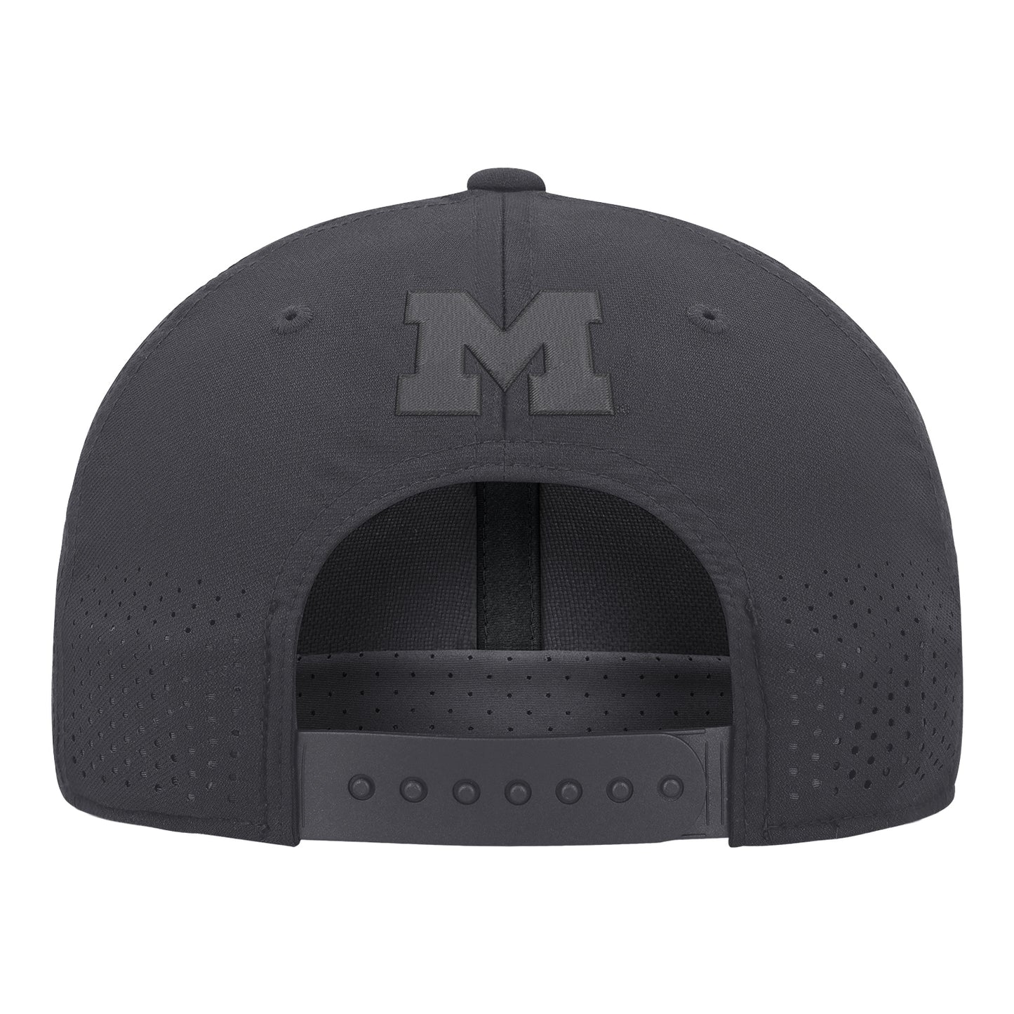 Michigan Wolverines Nike Black Tonal Hail Adjustable Snap Hat - Back View