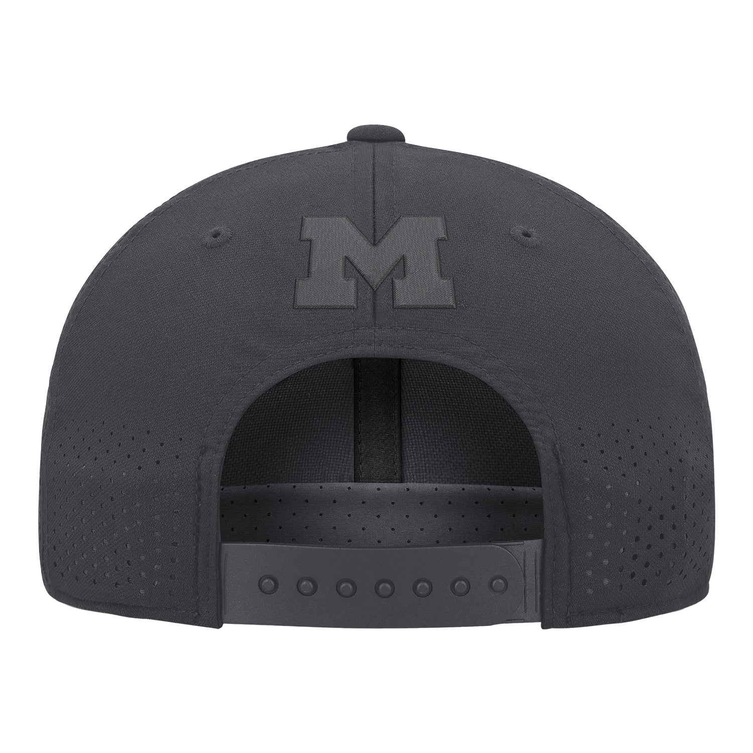 Michigan Wolverines Nike Black Tonal Hail Adjustable Snap Hat - Back View