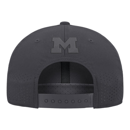 Michigan Wolverines Nike Black Tonal Hail Adjustable Snap Hat - Back View