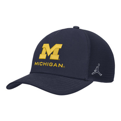 Michigan Wolverines Jordan Navy Rise Trucker Hat