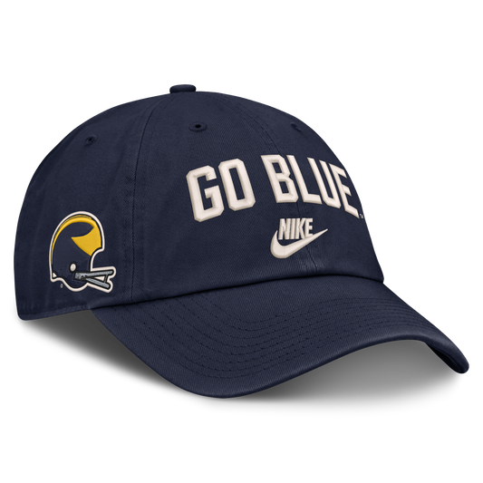 Michigan Wolverines Unstructured Adjustable Vintage Go Blue Hat - Front Right View