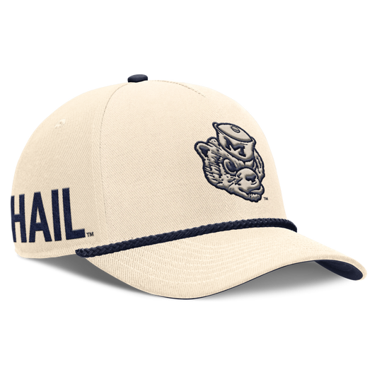 Michigan Wolverines Structured Adjustable Tan Rope Hat - Front Right View
