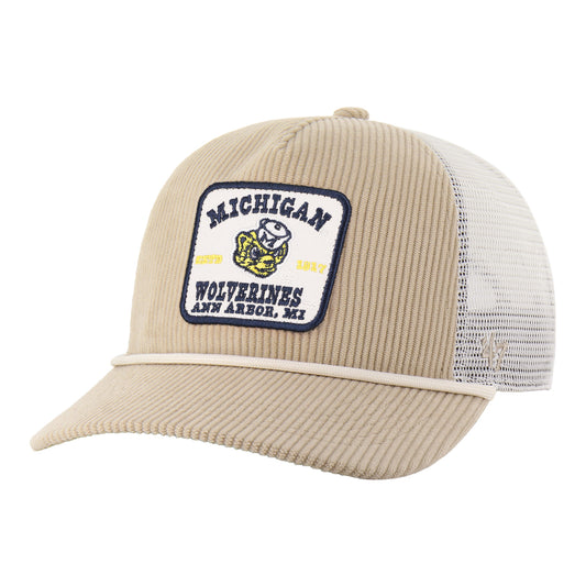 Michigan Wolverines '47 Tan Corduroy Rope Hitch Hat