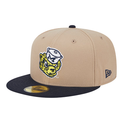 Michigan Wolverines New Era Tan & Navy Flatbill Sailor Hat