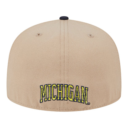 Michigan Wolverines New Era Tan & Navy Flatbill Sailor Hat