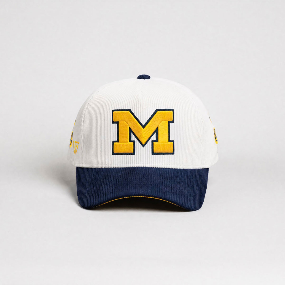 Michigan Wolverines Woodn Grail White Helmet Sticker Hat
