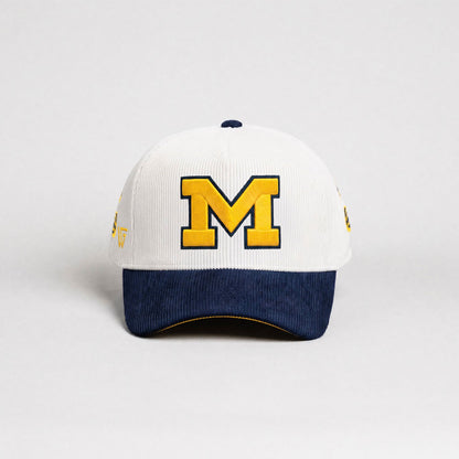 Michigan Wolverines Woodn Grail White Helmet Sticker Hat