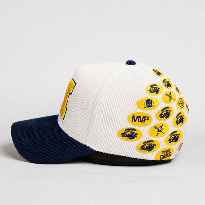Michigan Wolverines Woodn Grail White Helmet Sticker Hat
