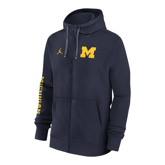 Michigan Wolverines Jordan Brand 2024 Sideline Full-Zip Hoodie - Front View