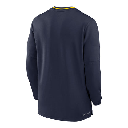 Michigan Wolverines Jordan Brand 2024 Sideline Coach Performance Half-Zip Long Sleeve - Back View