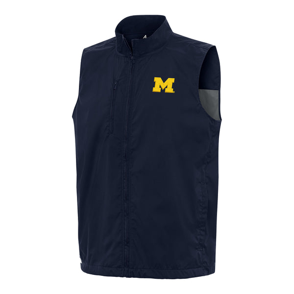 Michigan Wolverines Jordan Blue Antigua Brisk Full Zip Vest – The