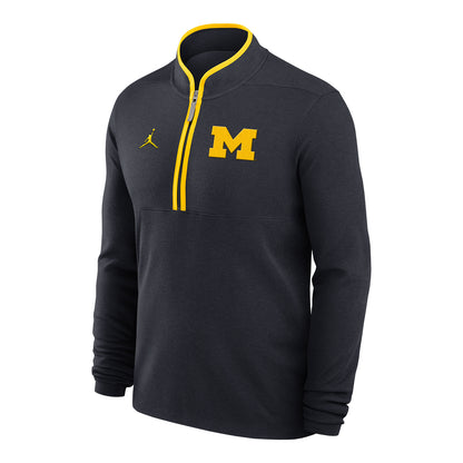 Michigan Wolverines Jordan Black Victory Half Zip Pullover - Front View