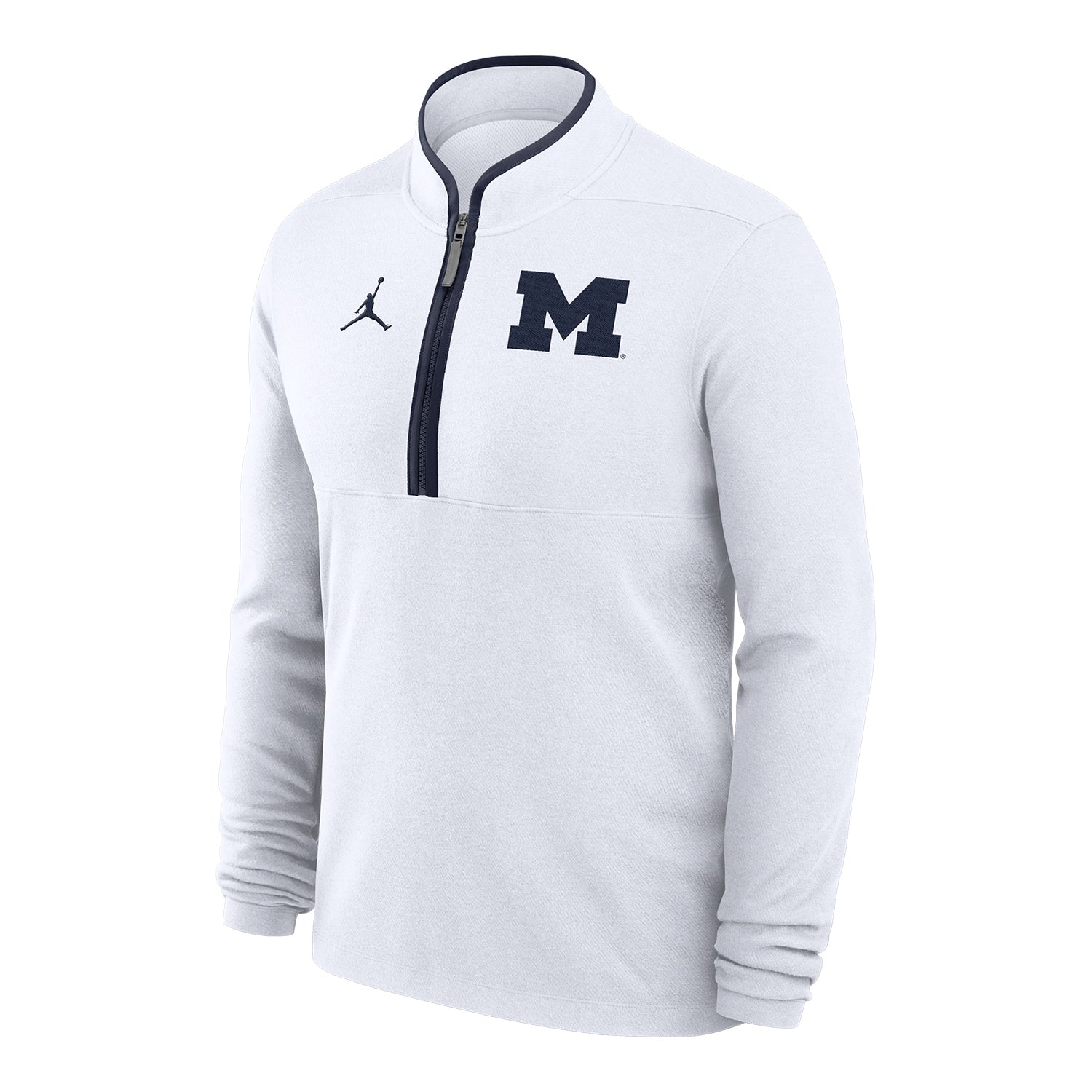 NWT men's medium nike air Jordan 1/2 zip Michigan good wolverines performance top