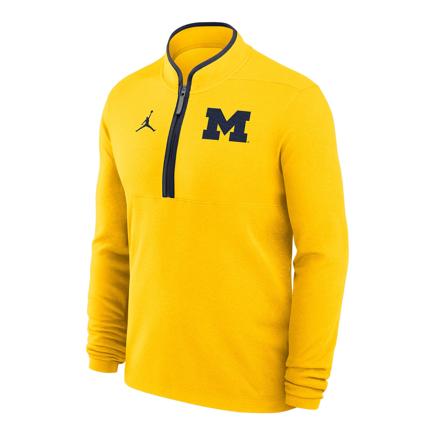 Michigan Wolverines Jordan Maize Victory Half Zip Pullover - Front View