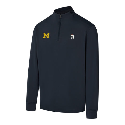 Michigan Wolverines Greatness Wins 1/4 Zip Performance Training Jacket - Front View