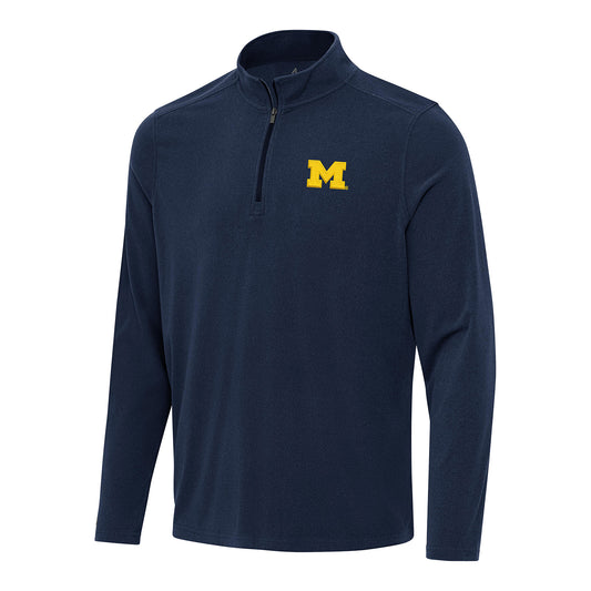 Michigan Wolverines Block M Green Quarter Zip Pullover