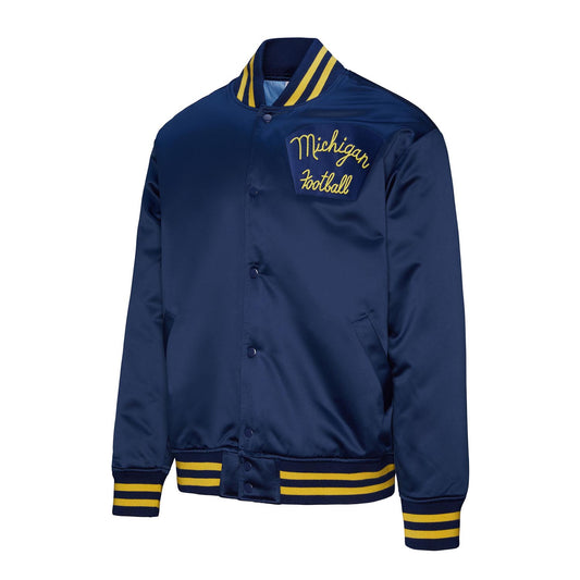 Michigan Wolverines Vintage Throwback Full-Snap Satin Jacket