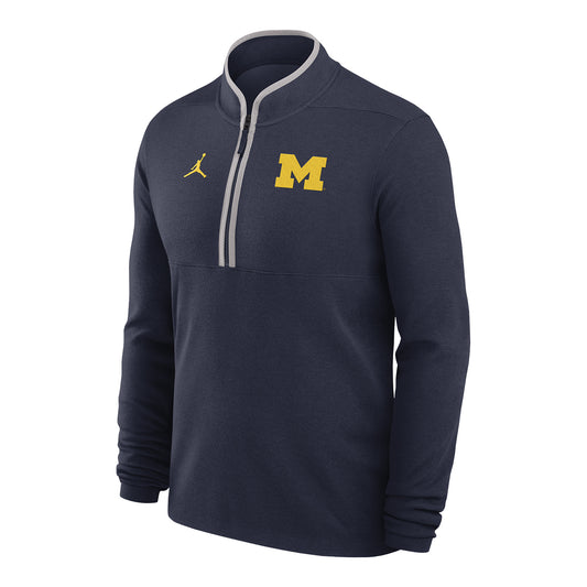 Michigan Wolverines Jordan Navy Victory Quarter-Zip - Front View