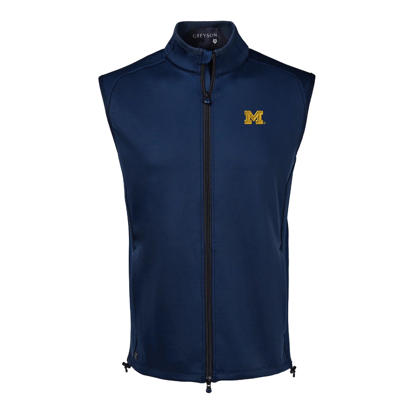 Michigan Wolverines Navy Sequoia Heavyweight Fleece Vest - Front View